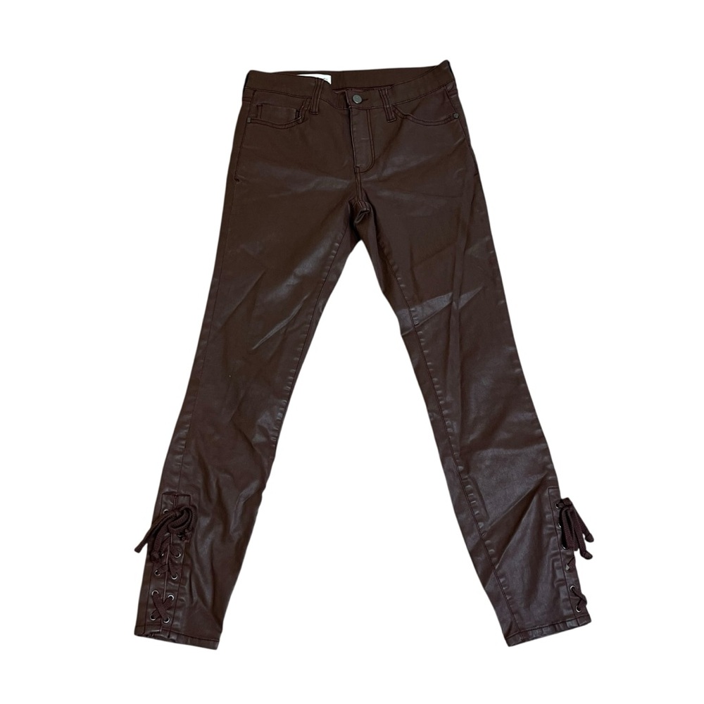 Pilcro and the Letterpress Faux Leather Lace-Up Skinny Pants Sz 27